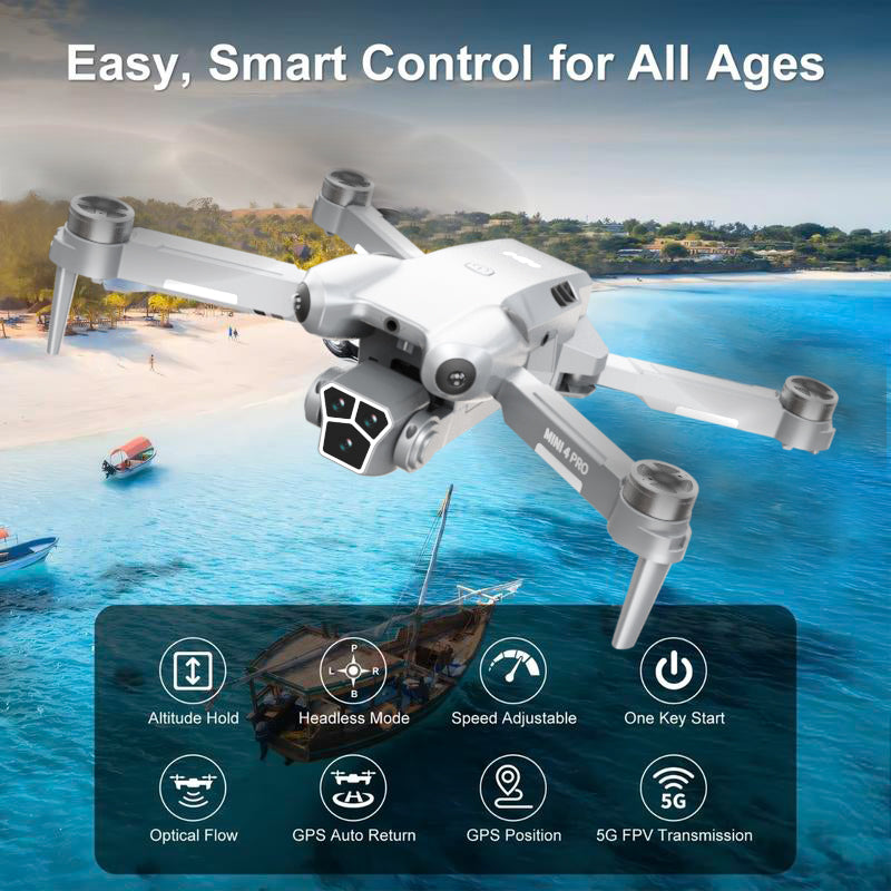 MINI4 drone, equipped with 1080p wide-angle high-definition camera, foldable RC helicopter, WiFi,FPV