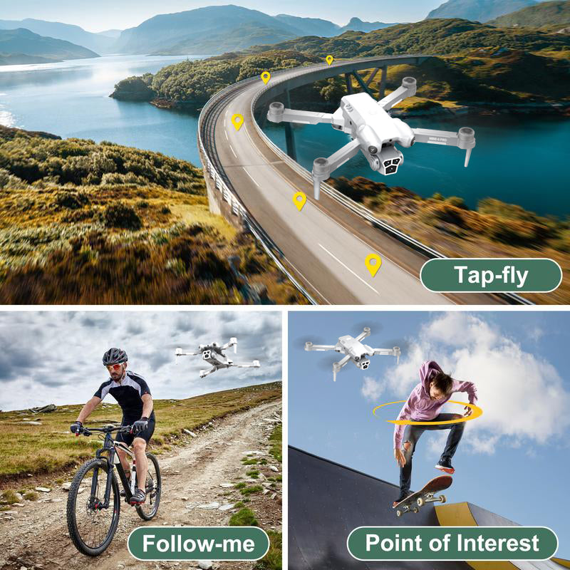 Drone MINI4  equipped with 1080p wide-angle high-definition camera, foldable RC helicopter, WiFi，FPV