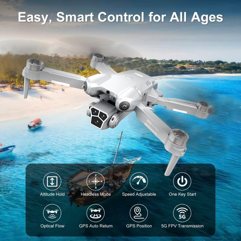Drone MINI4  equipped with 1080p wide-angle high-definition camera, foldable RC helicopter, WiFi，FPV
