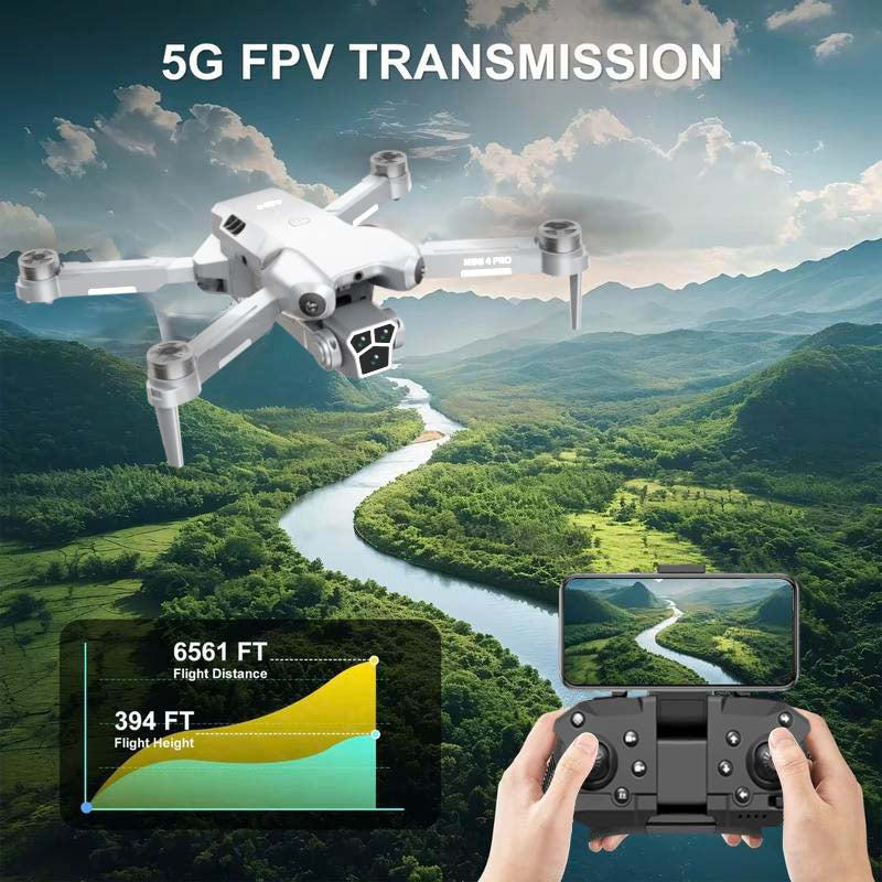 MINI4 drone, equipped with 1080p wide-angle high-definition camera, foldable RC helicopter, WiFi，FPV
