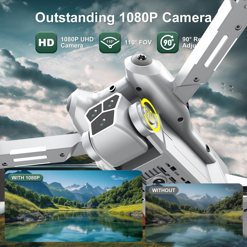 Drone MINI4  equipped with 1080p wide-angle high-definition camera, foldable RC helicopter, WiFi，FPV